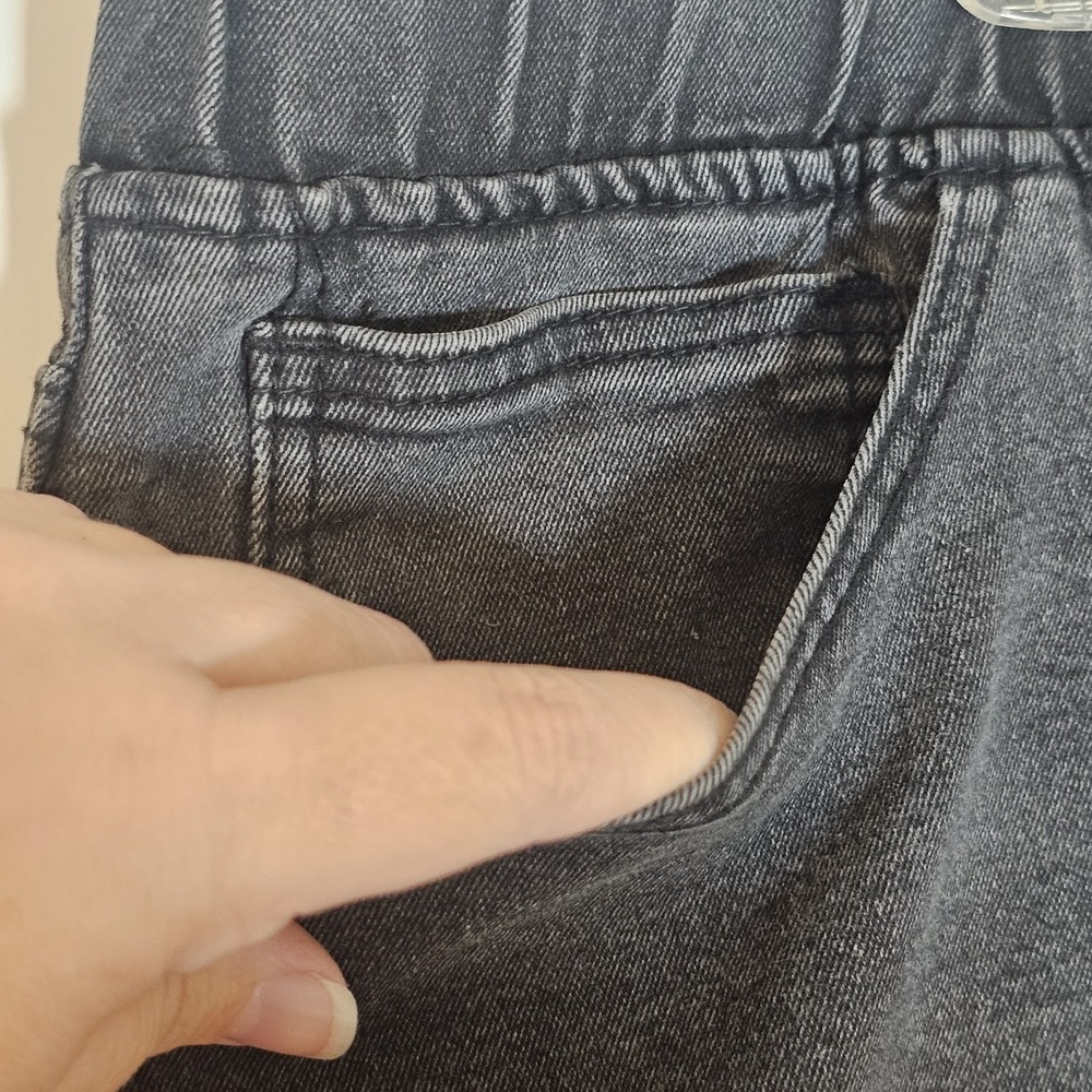 Shein Curve Skirt Womens 4XL Black Gray Denim Look Drawstring Casual Pockets - Picture 4 of 13